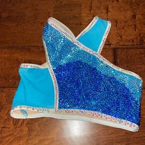 Blue five dancewear rhinestone dance bra top